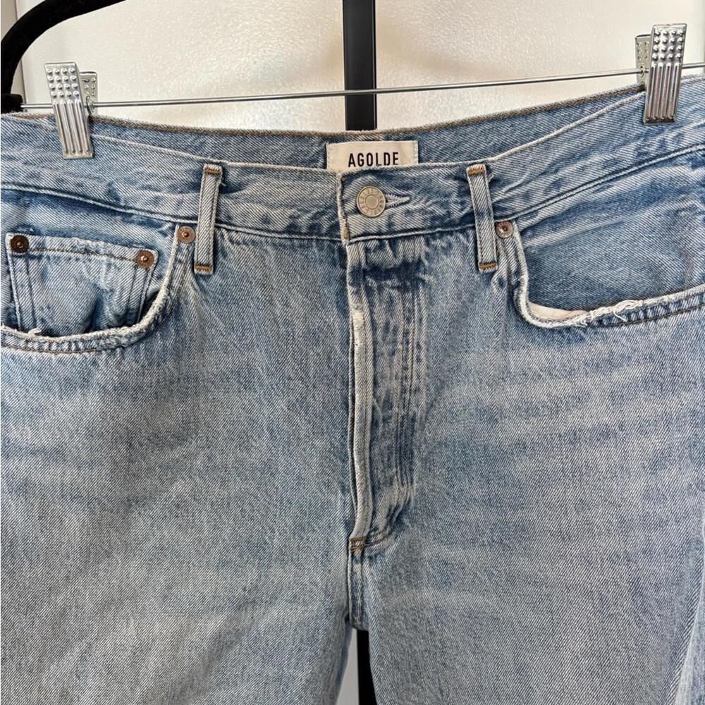Agolde Light High Rise Distressed Straight Jeans 30 - Picture 2 of 7